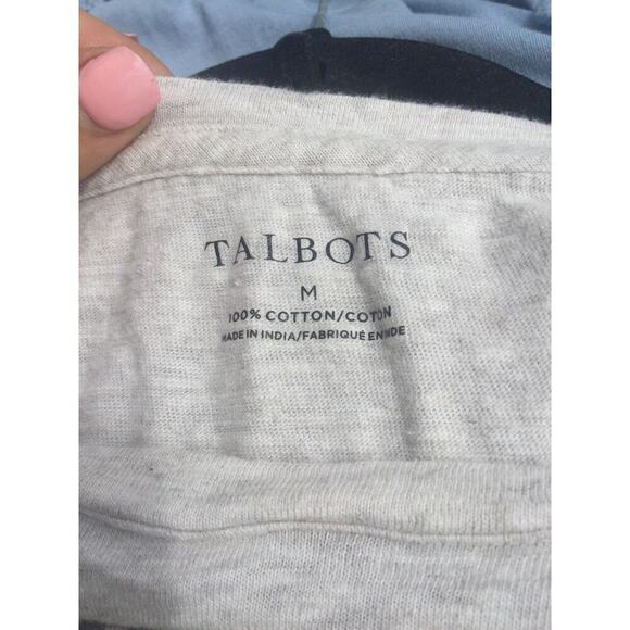 Talbots womens embroidered long sleeve shirt M beige fall boots flowers garden - Picture 6 of 11